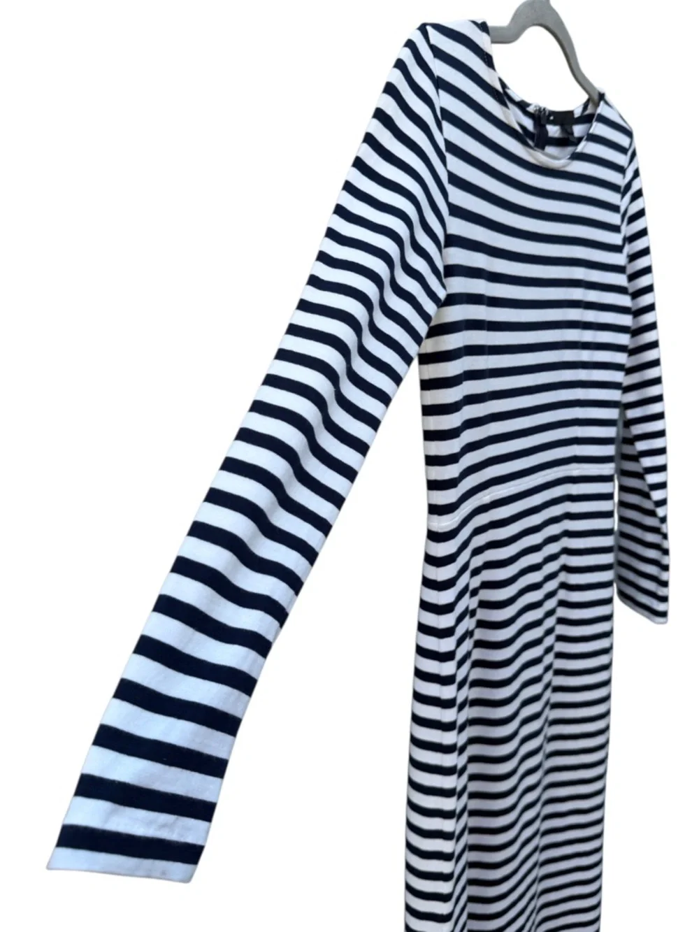 J.Crew Collection Size 0 Navy & White Striped Cotton Knit Maxi Dress